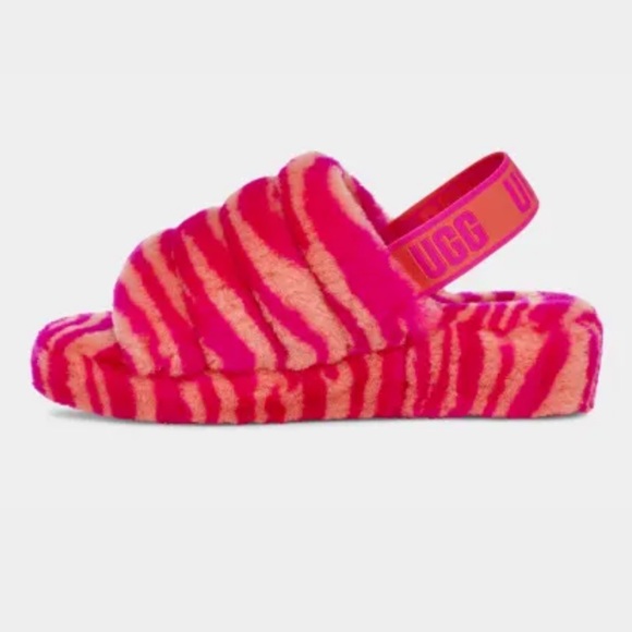 🆕 UGG Fluff Yeah in pink & orange zebra - Picture 1 of 6